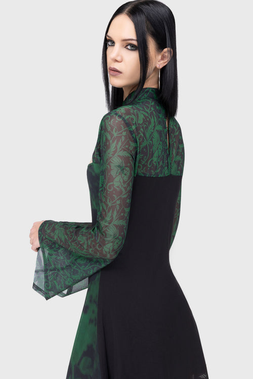 Killstar Truly Wicked Mini Dress Black/Green