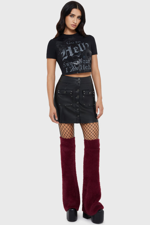 killstar Velvet Frame Skirt Black