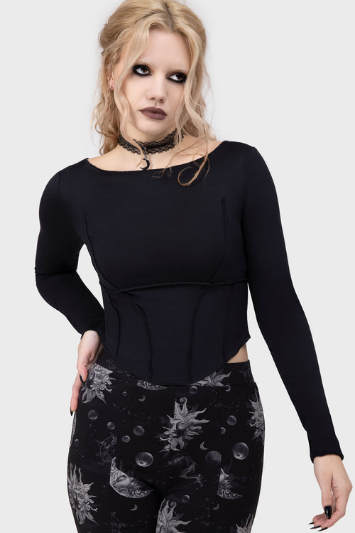 Killstar Vespera Veil Top Black