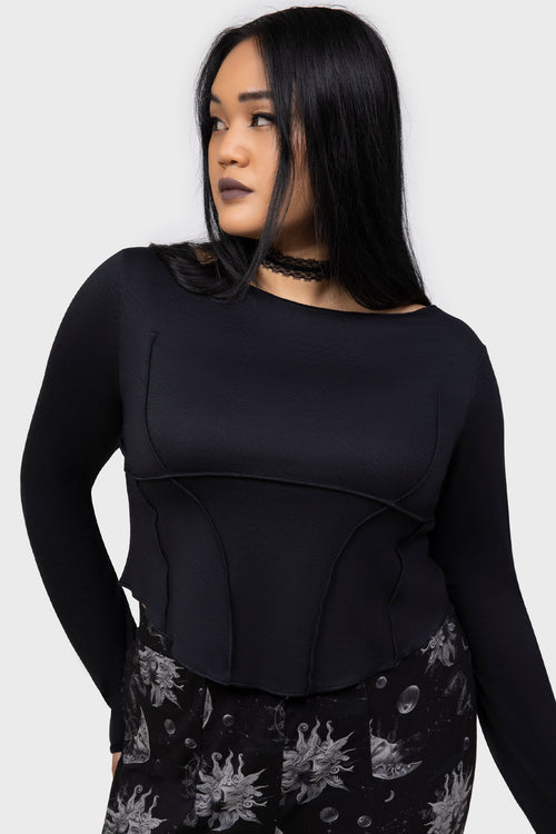 Killstar Vespera Veil Top Black
