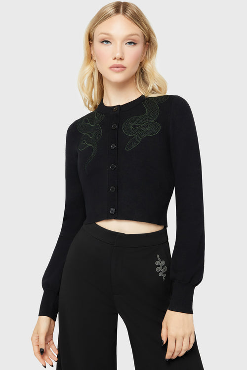 Killstar Viper Tongue Cardigan Black/Green