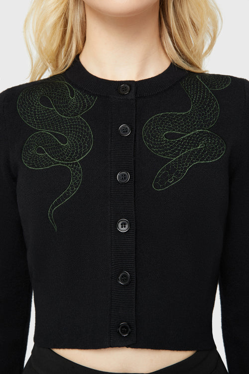Killstar Viper Tongue Cardigan Black/Green