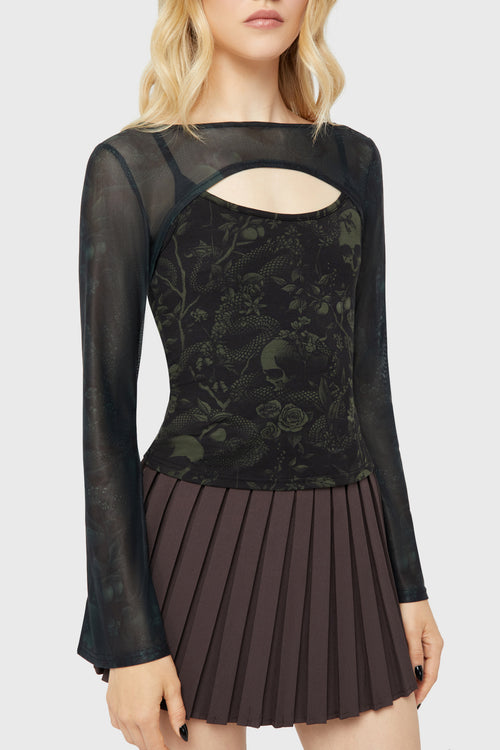 Killstar Vipera Top Black/Green