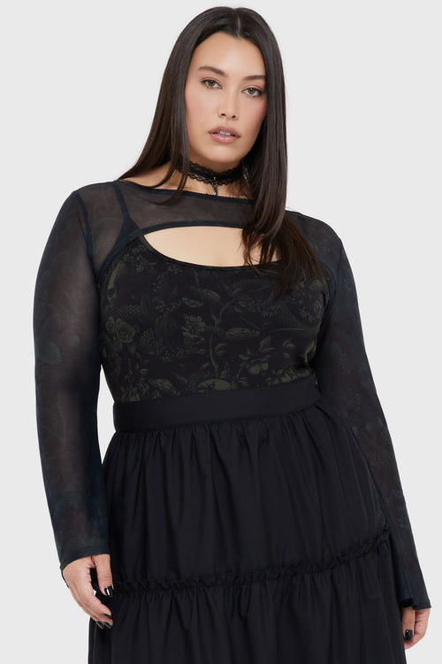 Killstar Vipera Top Black/Green