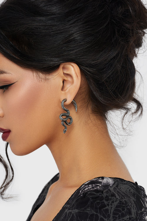 Killstar Vipere Earrings Silver