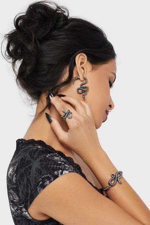 Killstar Vipere Earrings Silver