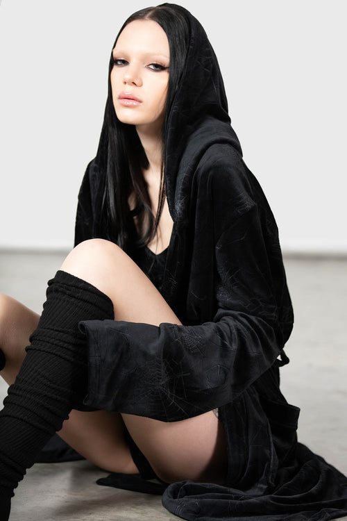 Killstar Webbed Robe Black