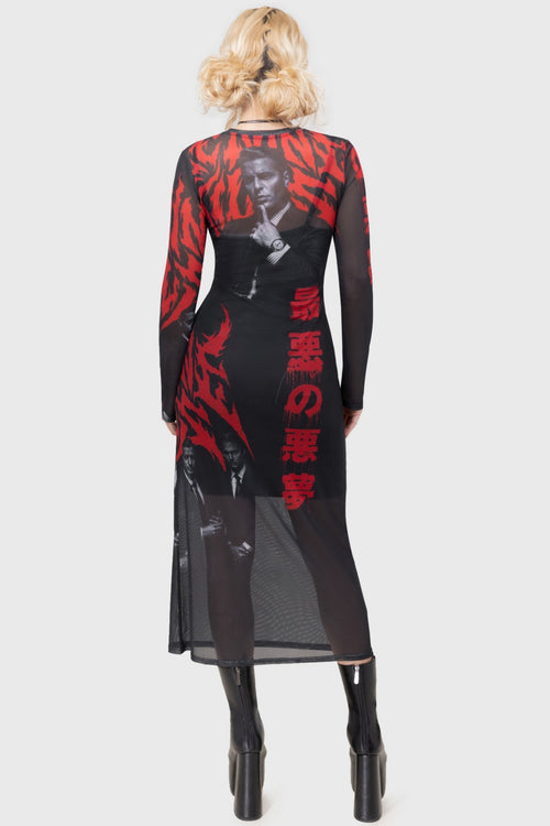 Killstar Welcome To Horrorwood Maxi Dress Black