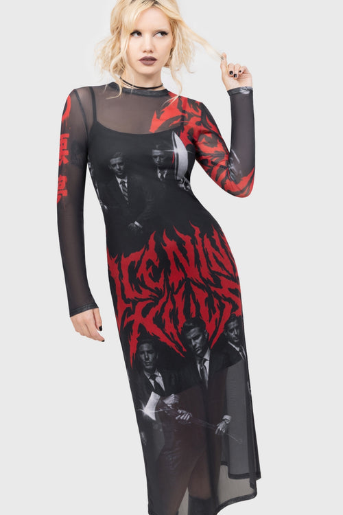 Killstar Welcome To Horrorwood Maxi Dress Black