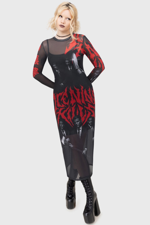 Killstar Welcome To Horrorwood Maxi Dress Black