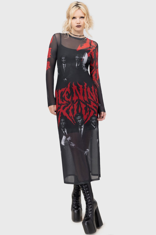 killstar Welcome To Horrorwood Maxi Dress Black