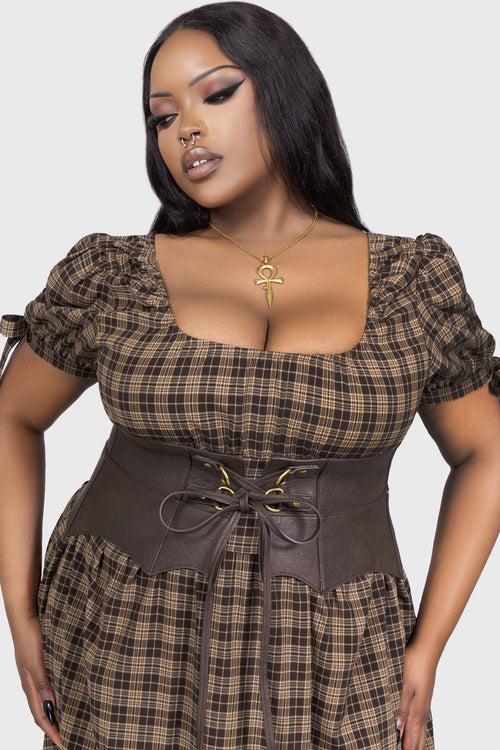 Killstar Wetland Bat Peplum Corset [BROWN] Brown