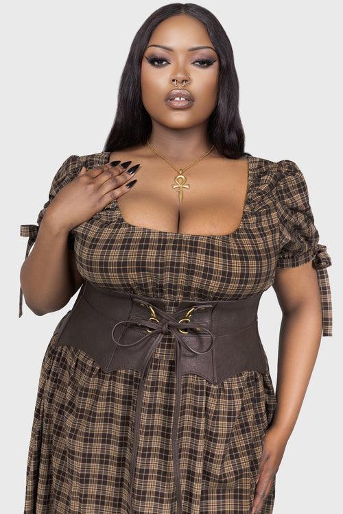 Killstar Wetland Bat Peplum Corset [BROWN] Brown