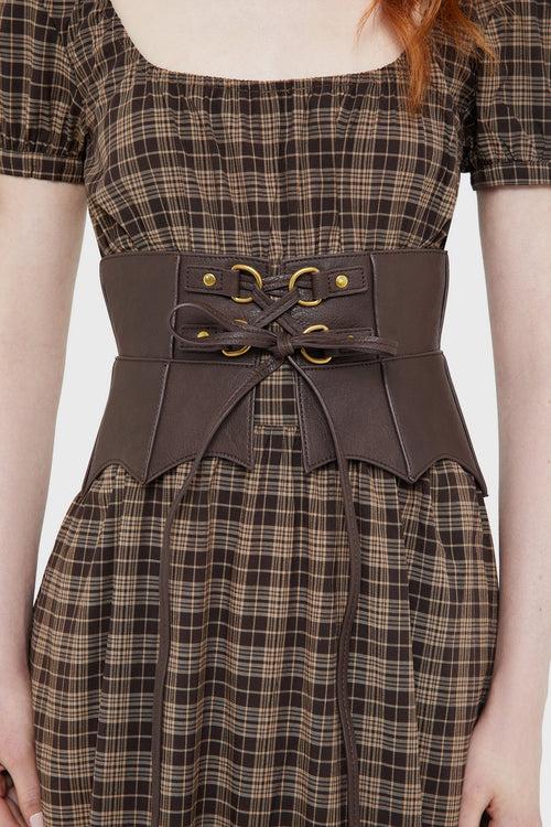 killstar Wetland Bat Peplum Corset [BROWN] Brown