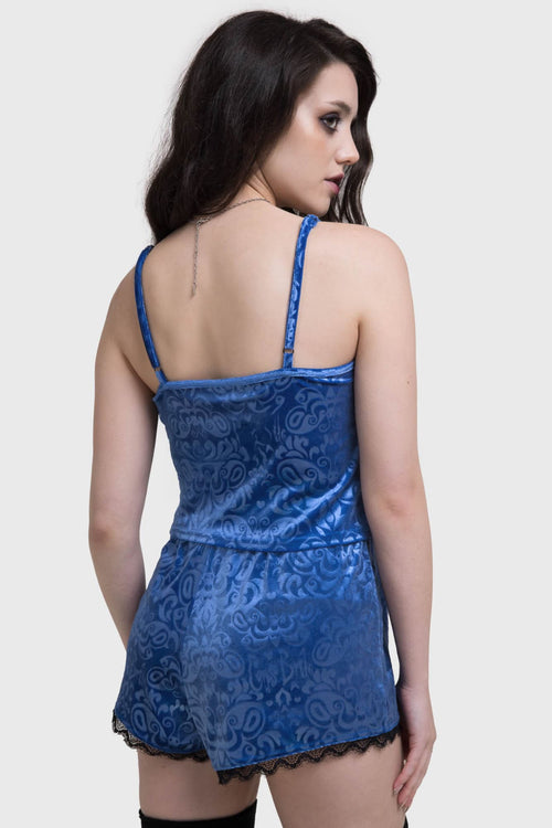 Killstar Whimsy Flutter Lounge Cami Top Blue