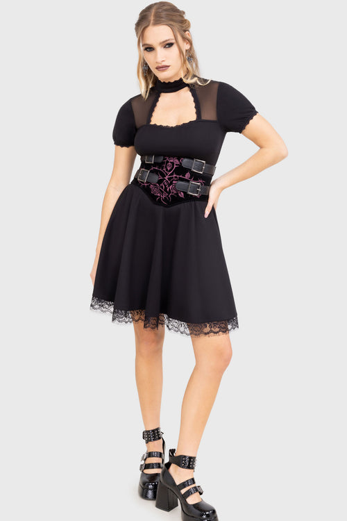 Killstar Wilted Petals Belt Black/Purple