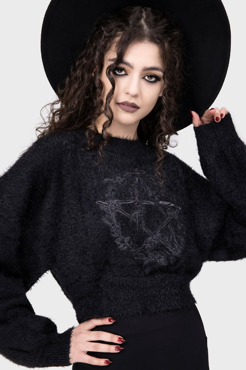 Killstar Winter Spirit Knit Sweater Black