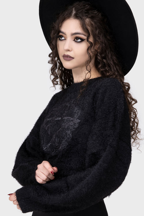 Killstar Winter Spirit Knit Sweater Black