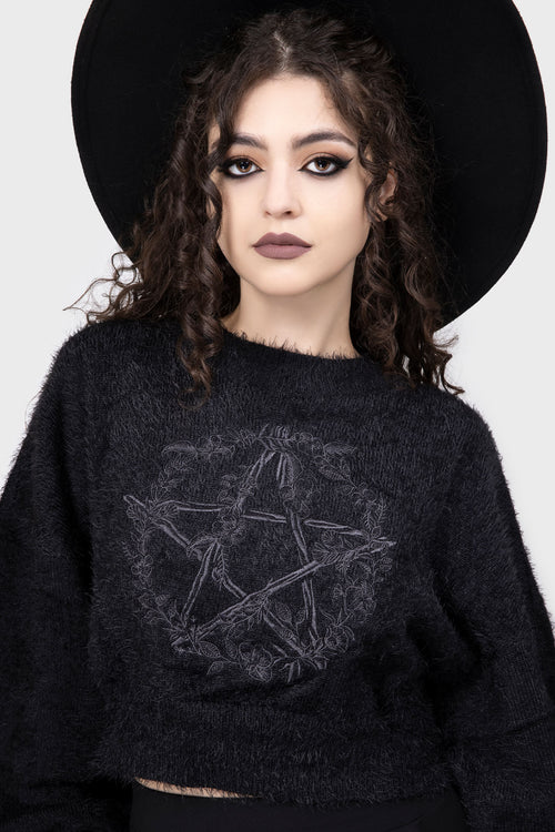 killstar Winter Spirit Knit Sweater Black