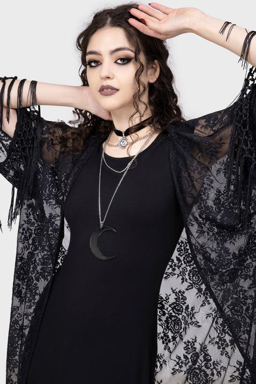 Killstar Witch Hazel Lace Kimono Black