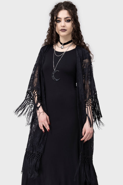 Killstar Witch Hazel Lace Kimono Black