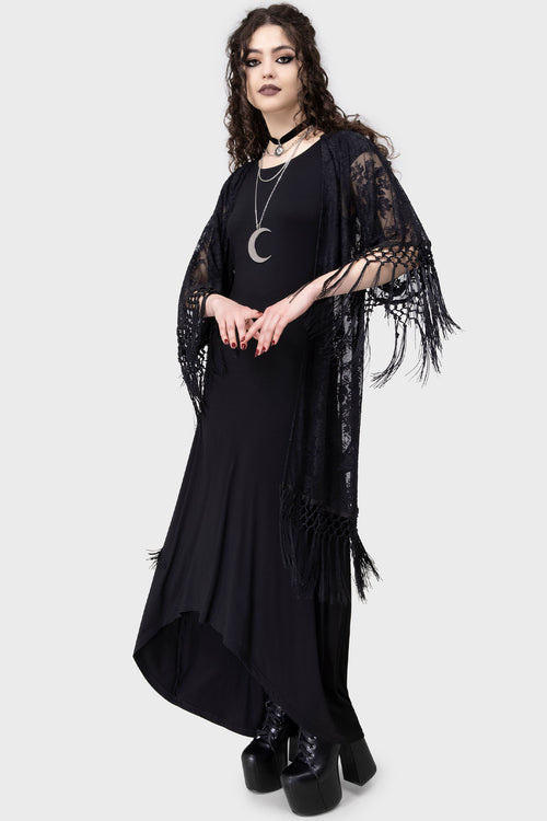 Killstar Witch Hazel Lace Kimono Black
