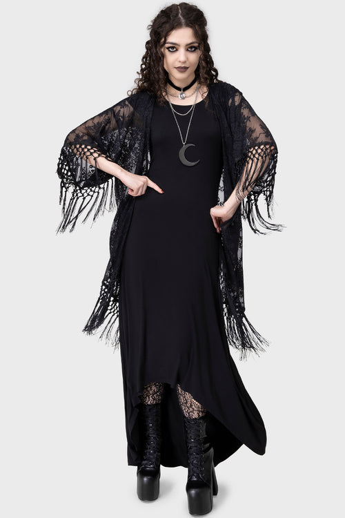 killstar Witch Hazel Lace Kimono Black