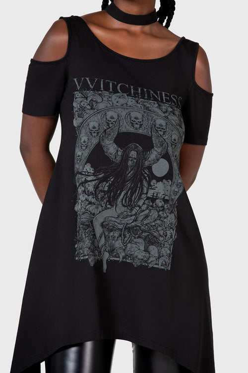 Killstar Witchiness Cold Shoulder Top Black