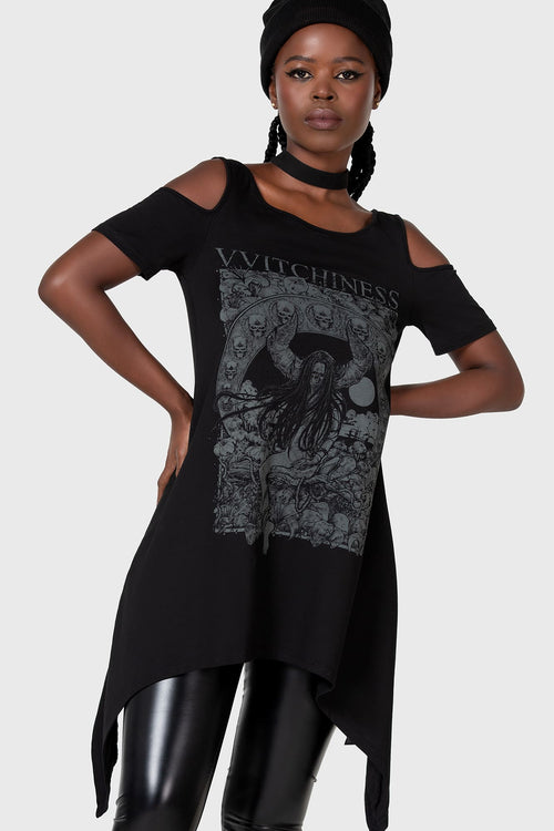 Killstar Witchiness Cold Shoulder Top Black