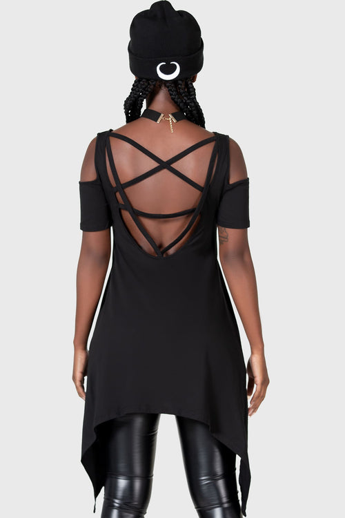 Killstar Witchiness Cold Shoulder Top Black