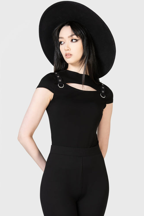 killstar Xara Keyhole Top Black