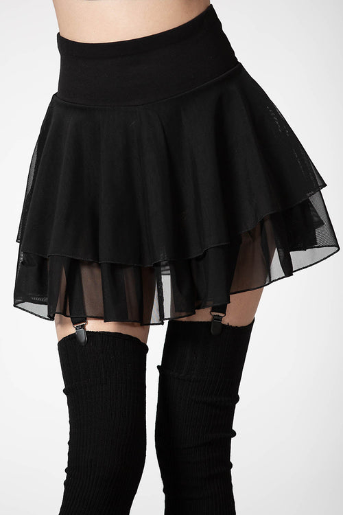 Killstar Yasumi Mesh Skirt Black