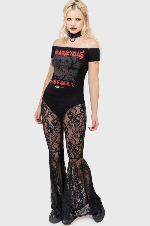 Killstar Your Worst Nightmare Bardot Top Black