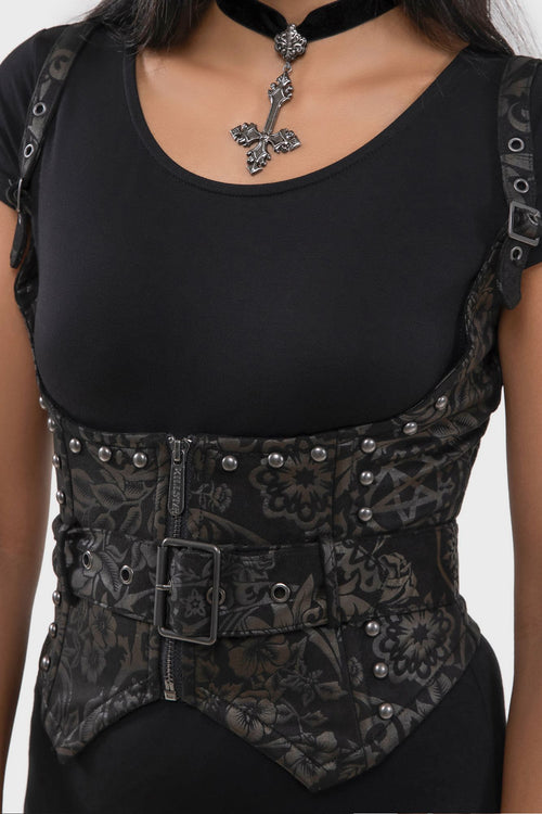 Killstar Malapas Underbust Corset [BLACK LILY] Black Lily