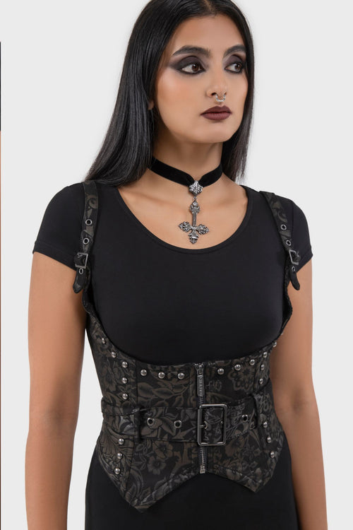 Killstar Malapas Underbust Corset [BLACK LILY] Black Lily