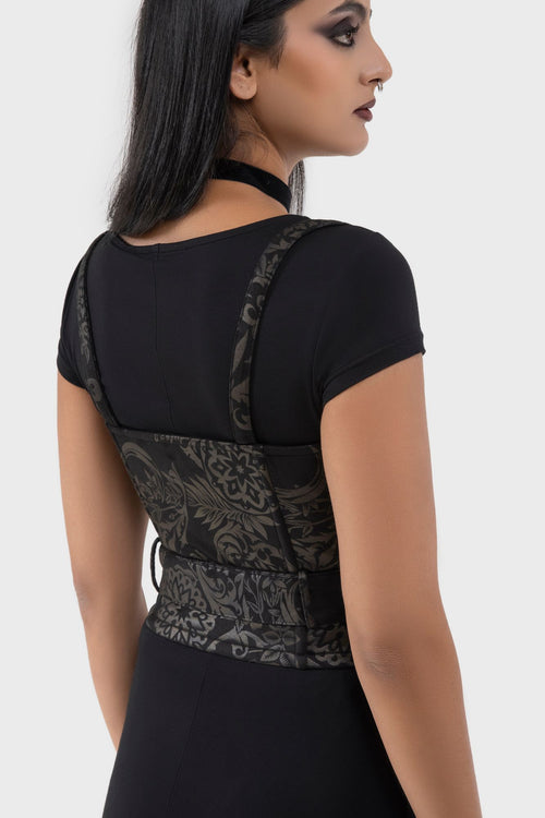 Killstar Malapas Underbust Corset [BLACK LILY] Black Lily