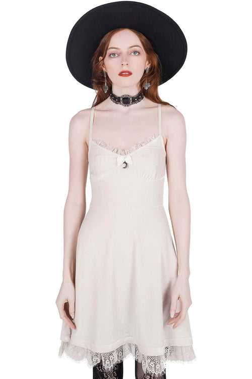 killstar Moonstruck Velvet Skater Dress [Ivory] Ivory