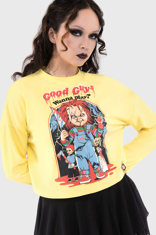 Killstar My Friends Call Me Chucky Sweatshirt Yellow