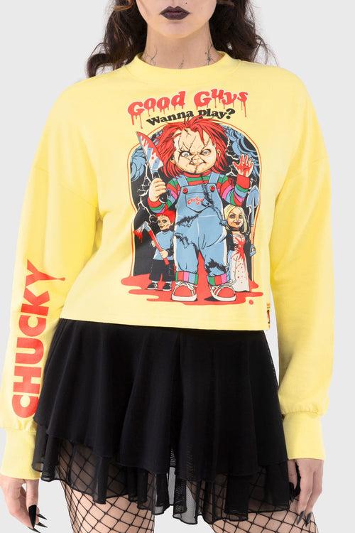 Killstar My Friends Call Me Chucky Sweatshirt Yellow