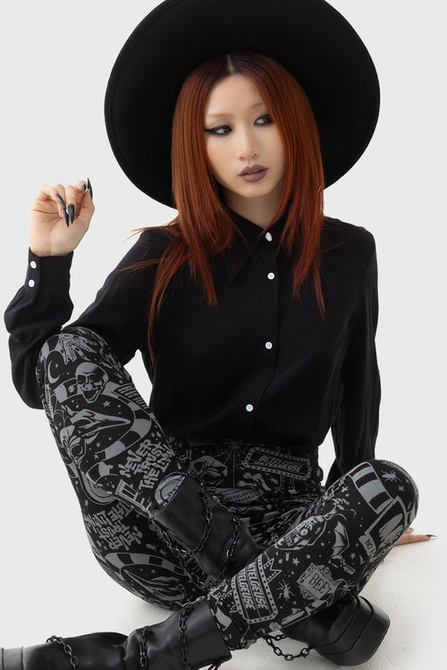 Killstar Never Trust The Living Leggings Black/Grey