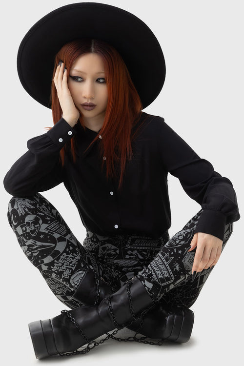 killstar Never Trust The Living Leggings Black/Grey
