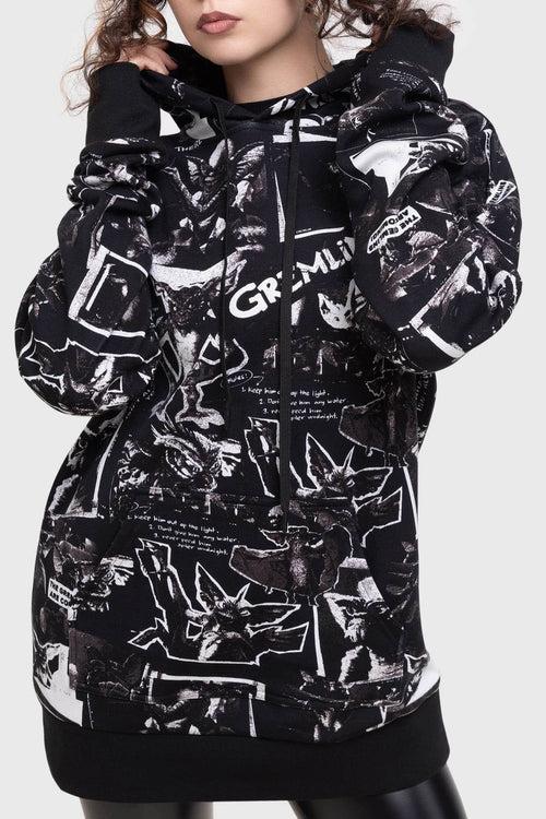 killstar The Gremlins Are Coming Hoodie Black/White