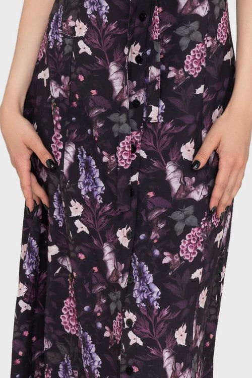 Killstar Willow Wisp Short Sleeve Maxi Dress Purple