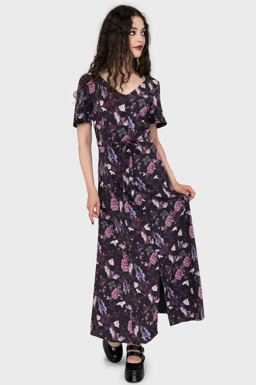 Killstar Willow Wisp Short Sleeve Maxi Dress Purple
