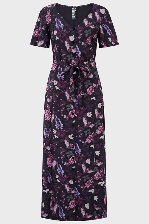 Killstar Willow Wisp Short Sleeve Maxi Dress Purple