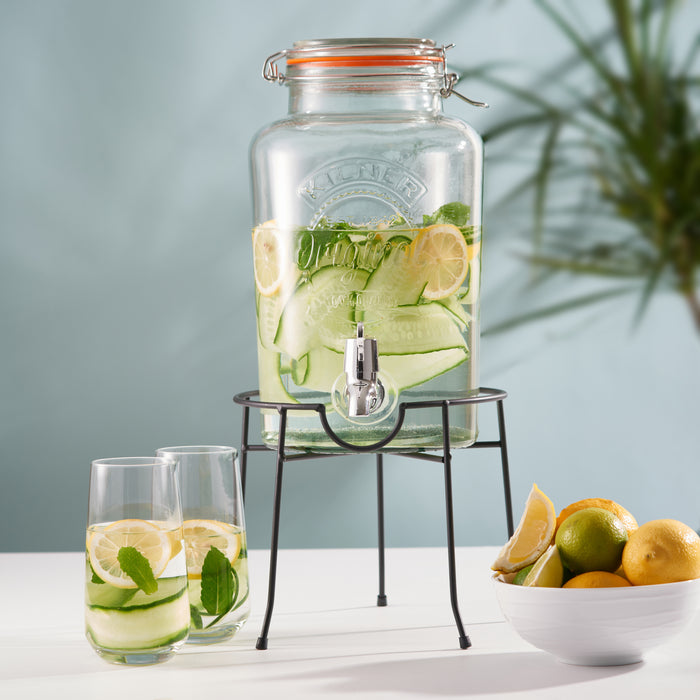 kilner Clip Top Round Drinks Dispenser-2.1 gallon