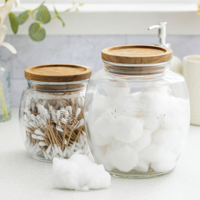 Kilner Jars With Wooden Lid Set Of 2 (28.7oz 67.6oz)