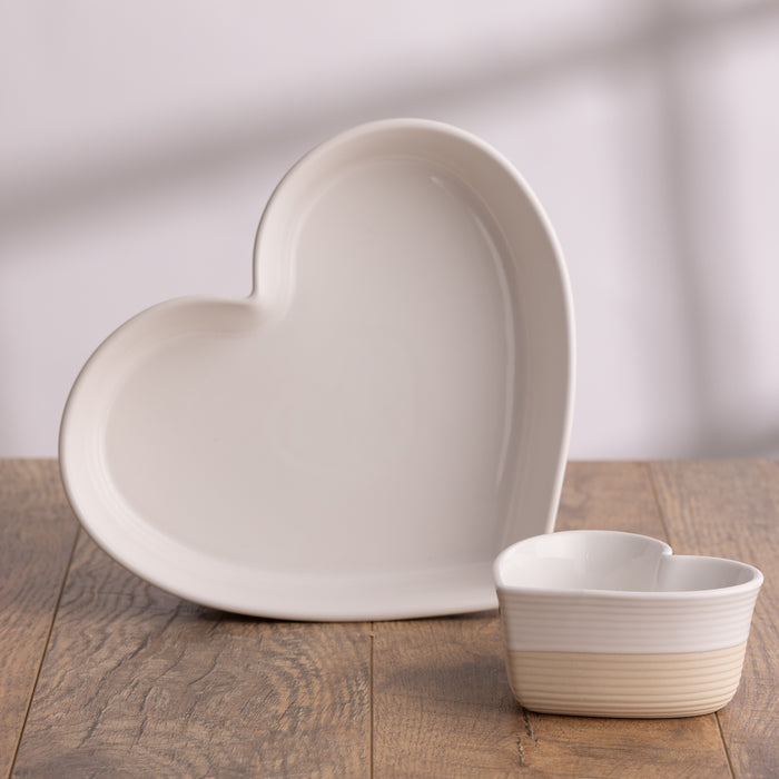 Kilner Rustic Charm Set Of 2 Heart Baking Dishes