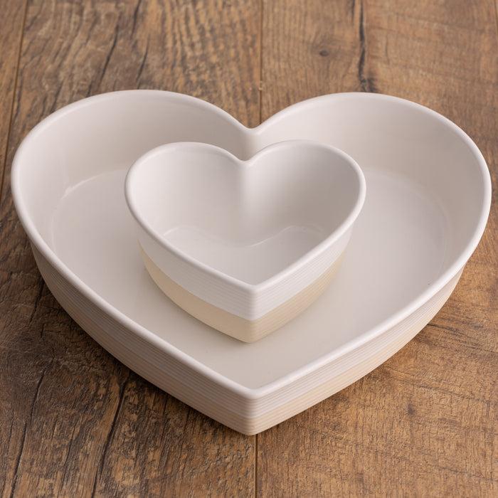 Kilner Rustic Charm Set Of 2 Heart Baking Dishes