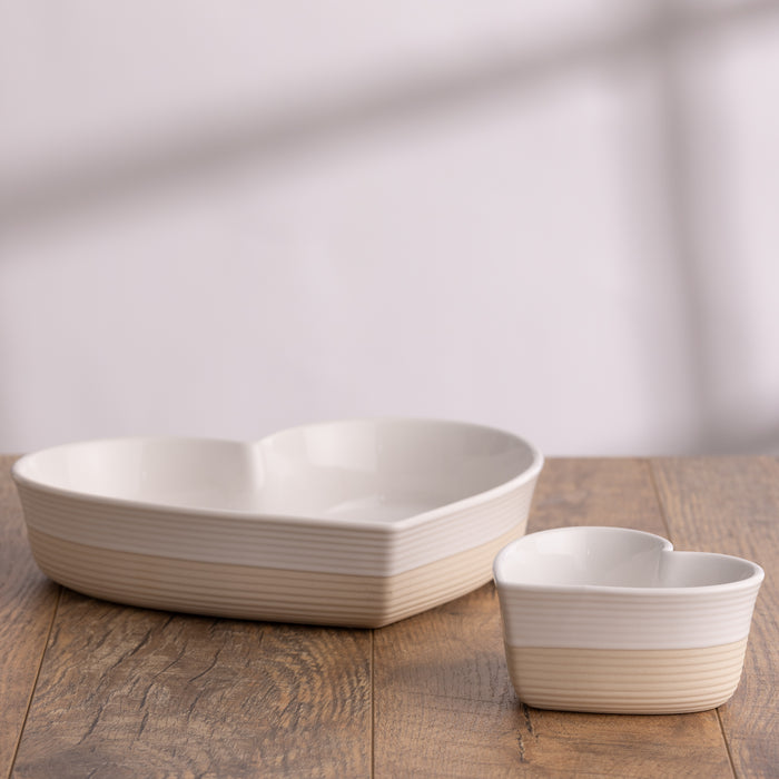 kilner Rustic Charm Set of 2 Heart Baking Dishes